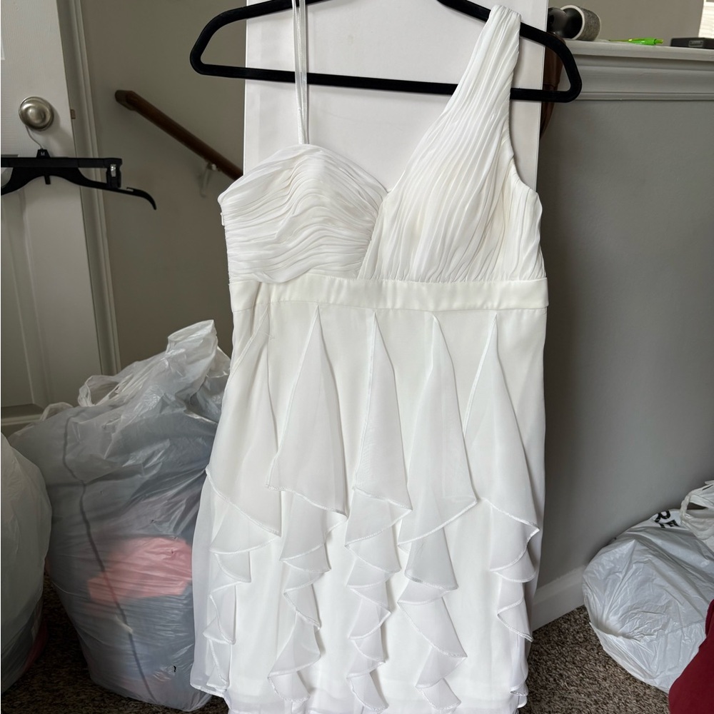 Hailey Logan White Chiffon Ruffle Dress